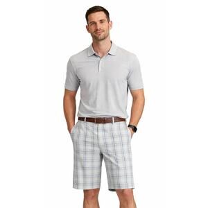PGA Tour Plaid Golf Shorts Men’s Size 40 Gray White Flat Front
